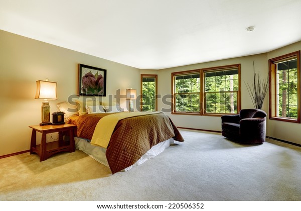 Spacious Master Bedroom Comfortable Bed French Stock Image