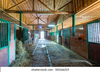 spacious stables empty building in the countryside