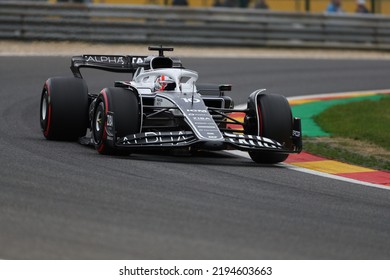 Spa-Francorchamps, Belgium - 08 26 2022: F1 Belgium Grand Prix 2022 -  Pierre Gasly (FRA) Alpha Tauri AT03