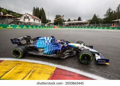 Spa-Francorchamps, Belgium. 27-29 August 2021. F1 Rolex Belgian Grand Prix 2021. Qualify. George Russell, Williams, Great Second On The Starting Grid.