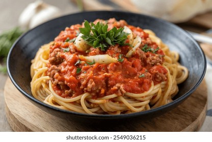 Spag Bol (Spaghetti Bolognese): A hearty pasta dish with a rich, meaty tomato sauce, commonly made with beef, onions, garlic, and herbs.