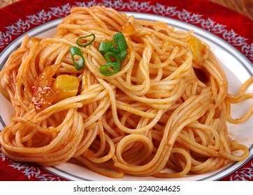 Spaghetti all'assassina - Barese spaghetti dish, made of tomato sauce - Shutterstock ID 2240244625