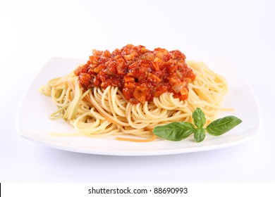 Spaghetti Bolognese On A Plate