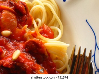 Spaghetti Closeup with Fork