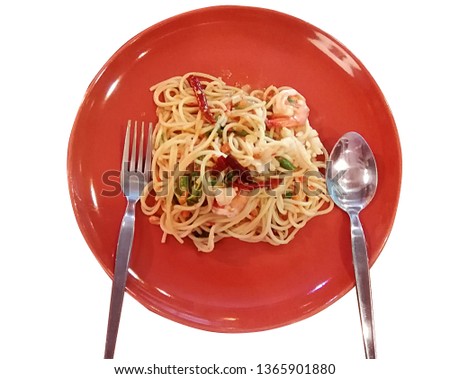 Similar – Image, Stock Photo chilli prawn linguine Food