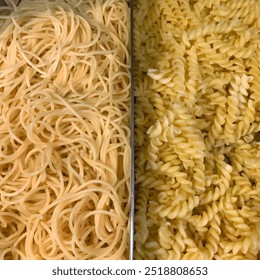 Spaghetti and Fusilli Pasta Close-up - Powered by Shutterstock