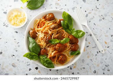 Spaghetti with meatballs and tomato sauce - Powered by Shutterstock