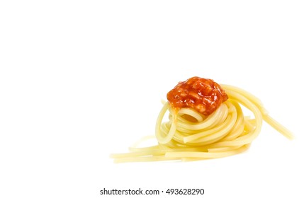 Spaghetti Noodles  Isolated Background