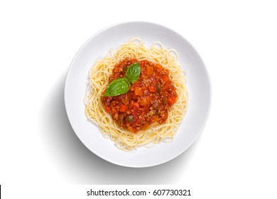 Spaghetti On Isolated White Background