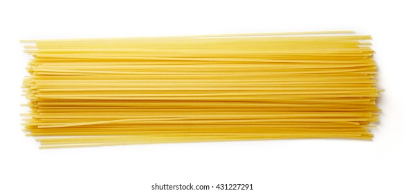 Spaghetti pasta isolated on white background, top view - Powered by Shutterstock