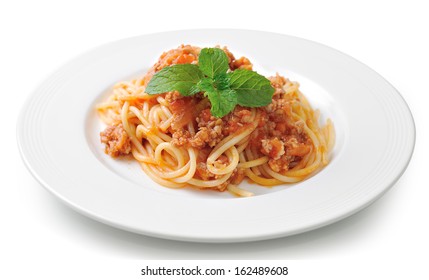 Spaghetti Pasta With Tomato Beef Sauce