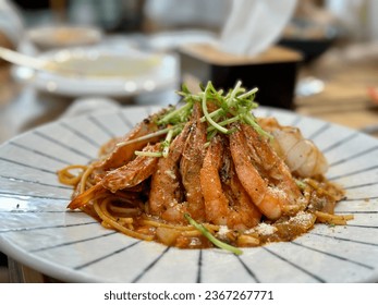 Spaghetti seafood, ready to be served - Shutterstock ID 2367267771