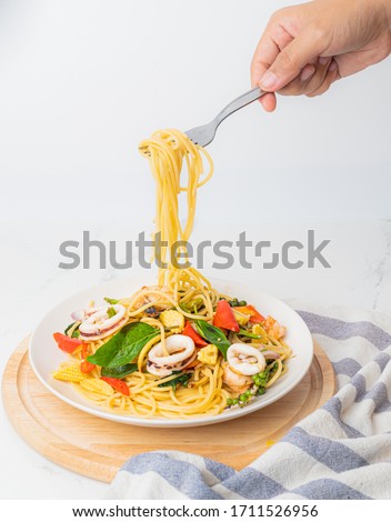 Similar – spaghetti Food Seafood