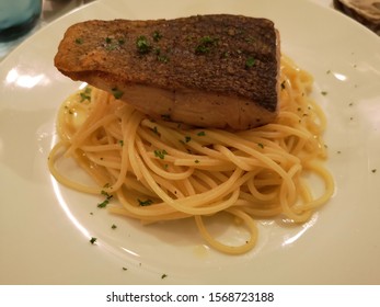 Spaghetti With Seared Sea Bass 