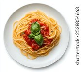 Spaghetti with Tomato Sauce and Basil