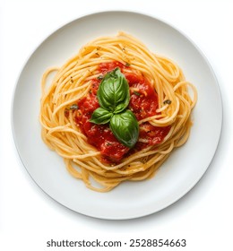 Spaghetti with Tomato Sauce and Basil