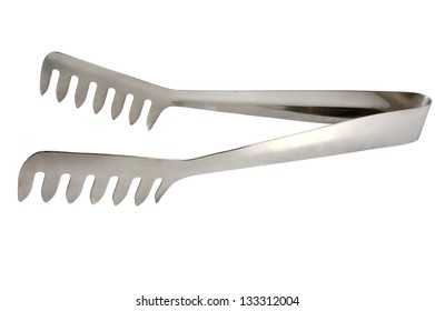 Spaghetti Tongs On A White Background