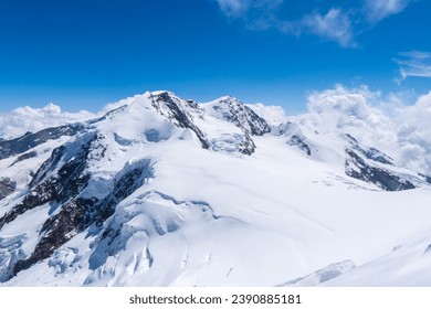 The Spaghetti Tour is a traverse of the Monte Rosa massif. Winter snow covered mountain peaks in Europe. Great place for winter sports - Powered by Shutterstock