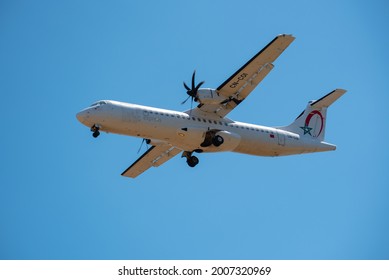 MÁLAGA, SPAIN, 06 July 2021:  Royal Air Maroc Express ATR 72 Airplane At Málaga Airport.