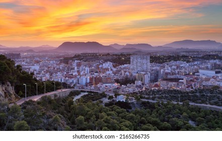 Spain, Alicante City At Sunset