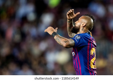 SPAIN, BARCELONA - September 18 2018: Arturo Vidal During The FC Barcelona - PSV Champions League Match