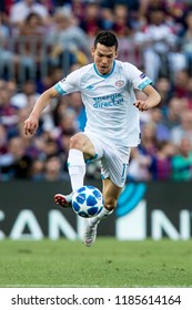 SPAIN, BARCELONA - September 18 2018:  Hirving Lozano During FC Barcelona - PSV