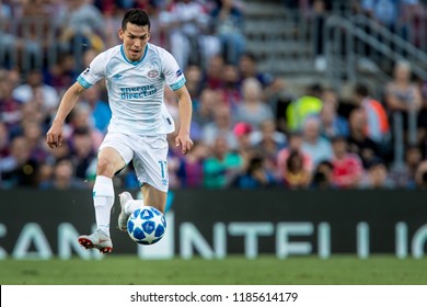 SPAIN, BARCELONA - September 18 2018:  Hirving Lozano During FC Barcelona - PSV