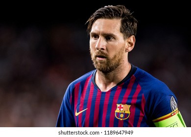 SPAIN, BARCELONA - September 18 2018: Lionel Messi During The FC Barcelona - PSV Champions League Match