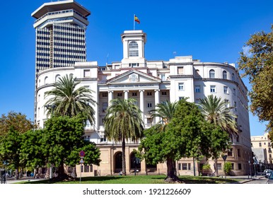 SPAIN, BARCELONA, SEPTEMBER, 2020 -  Building Of The Barcelona Naval Command, Catalonia