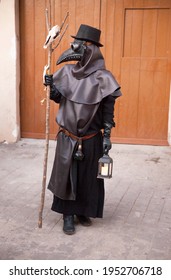 Spain. Black Plague Mask That Is Currently Used In Carnival Festivals.