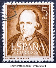 SPAIN - CIRCA 1951: A Stamp Printed In Spain Shows Dramatist, Poet And Writer Pedro Calderon De La Barca, Circa 1951. 