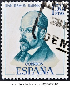 SPAIN - CIRCA 1970: A Stamp Printed In Spain Shows Juan Ramon Jimenez, Circa 1970