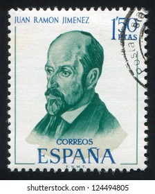 SPAIN - CIRCA 1970: Stamp Printed By Spain, Shows Juan Ramon Jimenez, Circa 1970