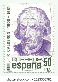 SPAIN - CIRCA 1981: A Stamp Printed In Spain Shows Dramatist Pedro Calderon De La Barca, Circa 1981.