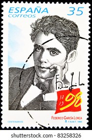 SPAIN - CIRCA 1998: A Stamp Printed In Spain Showing The Universal Poet Federico García Lorca, Circa 1998