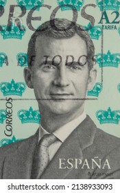 SPAIN - CIRCA 2016: A Stamp Printed In Spain Bearing The Portrait Of King Felipe VI Of Spain
