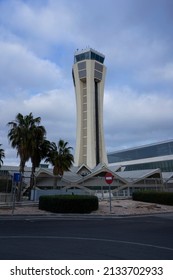 Málaga, Spain; February 20, 2022: Airport Málaga Costa del Sol Terminal 3 Control Tower