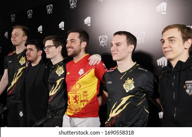 Spain, Madrid; 26 And 27 October, 2 And 3 November 2019. World Championship League Of Legends.  G2 Esports Players Caps, Perks, Mikyx, Jankos, Wunder, PromisQ And Ocelote