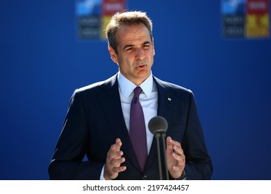 Spain, Madrid - 29 June, 2022: Greek Prime Minister Kyriakos Mitsotakis Attends The NATO Summit In Madrid, Spain.