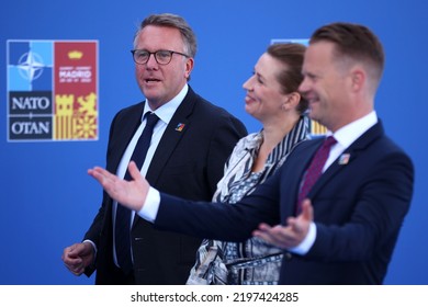 Spain, Madrid - 30 June, 2022: Denmark's Prime Minister Mette Frederiksen (C) Attends The NATO Summit In Madrid, Spain.