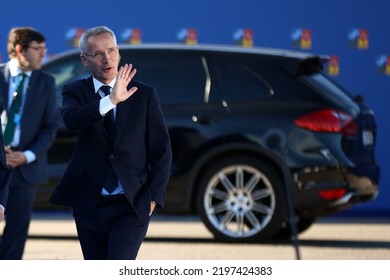 Spain, Madrid - 30 June, 2022: NATO Secretary General Jens Stoltenberg (R) Attends The NATO Summit In Madrid, Spain.