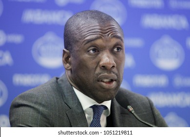 A Coruña, Spain. March 17, 2018. Clarence Seedorf, Coach Deportivo Of La Coruña, In Press Conference 