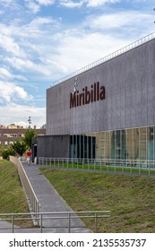 «Bilbao, Spain »; October 25 2021: Bilbao Arena Miribilla Sports Center Entrance. 