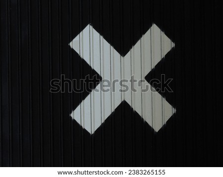  Spain, October 31, 2023: White crosshair, marked, on the doors         
