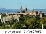 Spain, Pamplona, Av. de la Baja Navarra, view of the Pamplona Cathedral