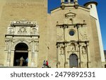 Spain, Pamplona, Calle Cuesta Santo Domingo, Museum of Navarra, facade of the museum and chapel