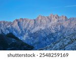 
Spain. Peaks of Europe. Vega de Ario Route. Panoramic of the Central Massif.