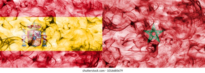 Spain Vs Morocco Smoke Flag