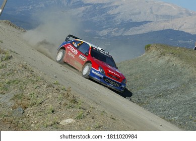 Spain's Carlos Sainz, Driving A Xsara Citroen Rally Of Turkey From Kemer To Antalya In June 2005. In The Race With Sebastien Loeb, Marcus Gronholm And Norway, Sainz Pushes For Fourth Place.