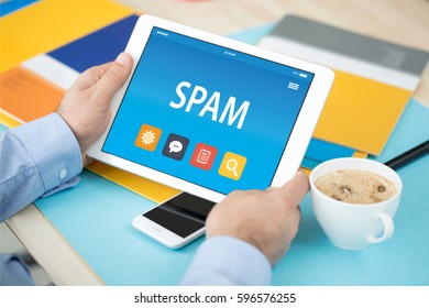 SPAM CONCEPT ON TABLET PC SCREEN